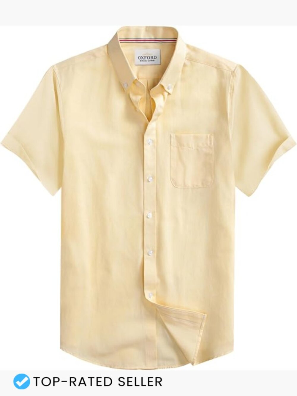 Mens Short Sleeve Button Down Shirt Casual Regular Fit Oxford with Pocket